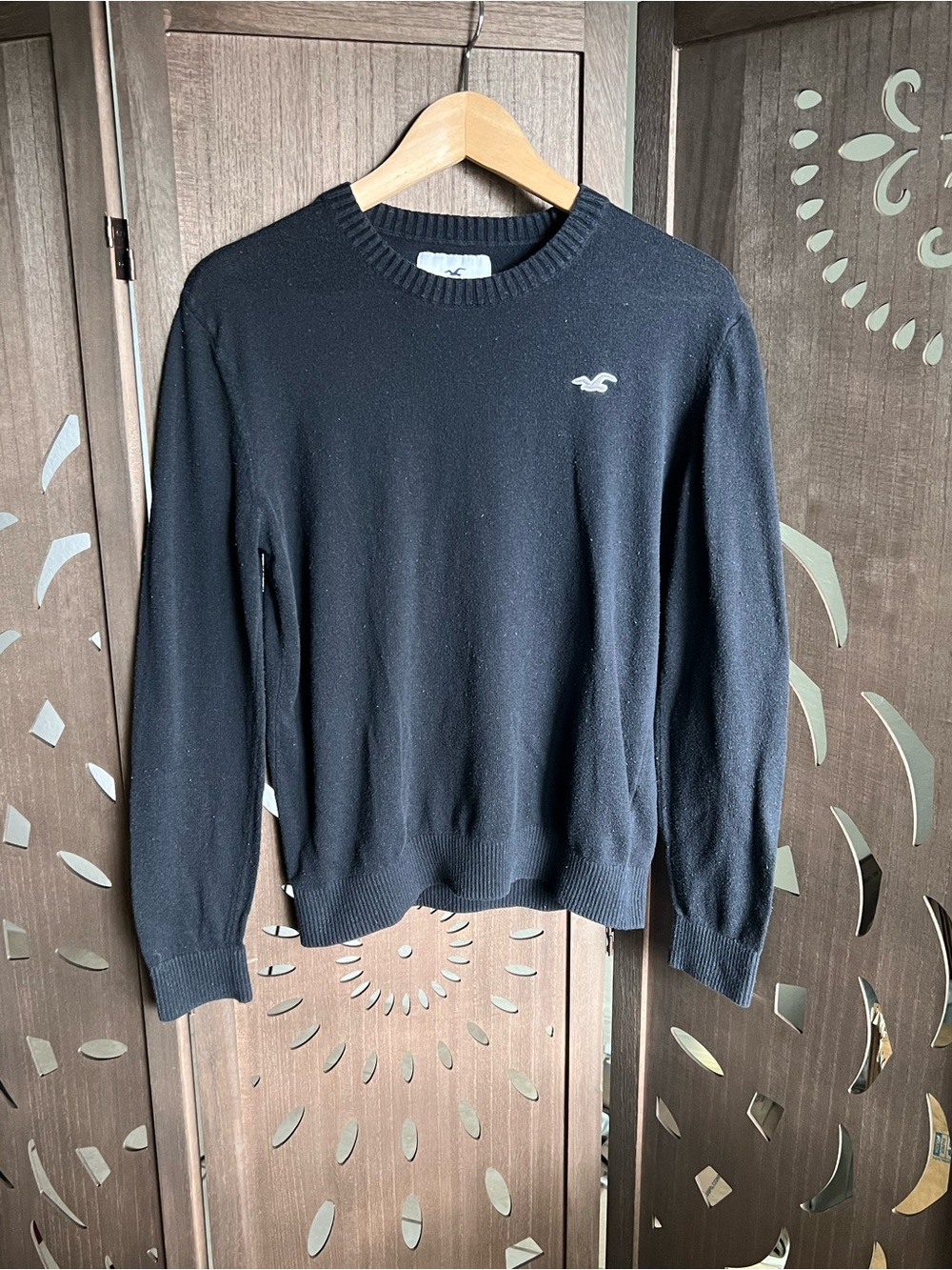Hollister Black Crewneck Logo Sweater